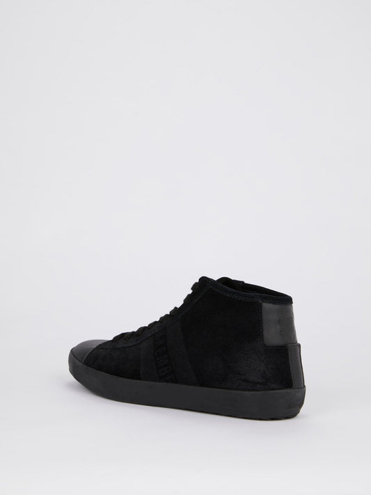 Black High Top Suede Sneakers