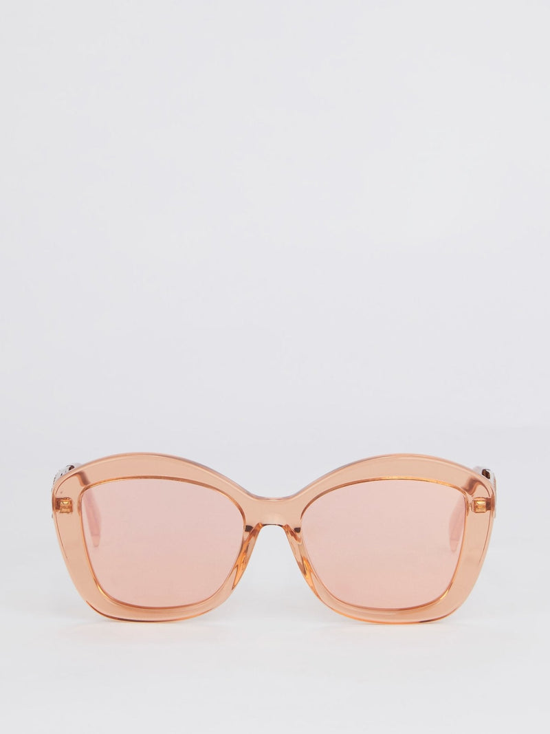 Pink Square Framed Sunglasses