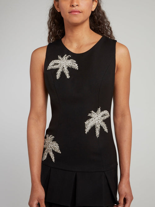 Aloha Plein Black Pleated Mini Dress