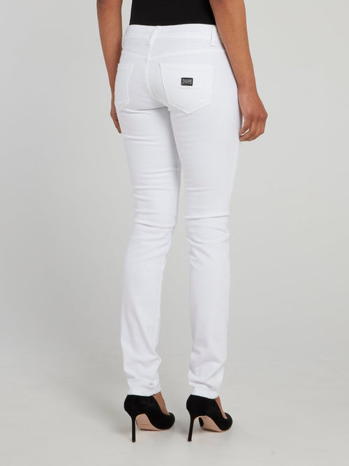 Classic White Logo Skinny Jeans