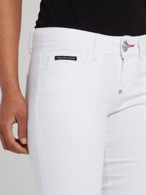 Classic White Logo Skinny Jeans