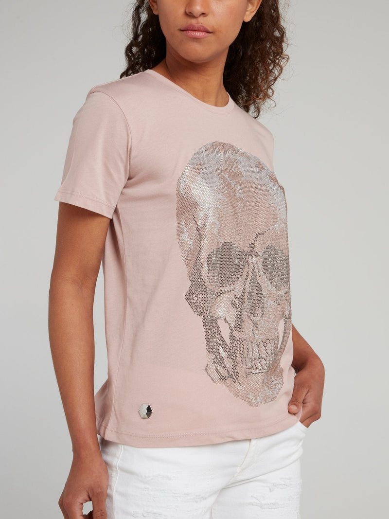 Studded Skull Cotton T-Shirt