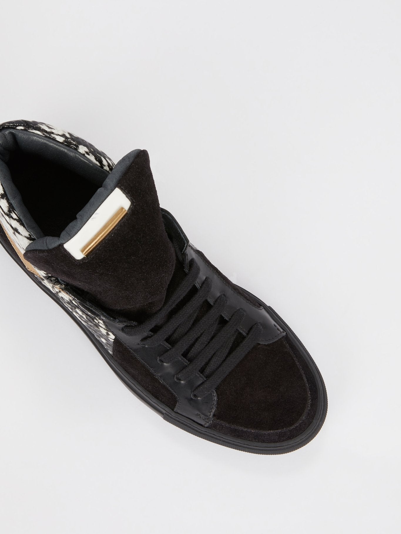 Black High Top Suede Sneakers