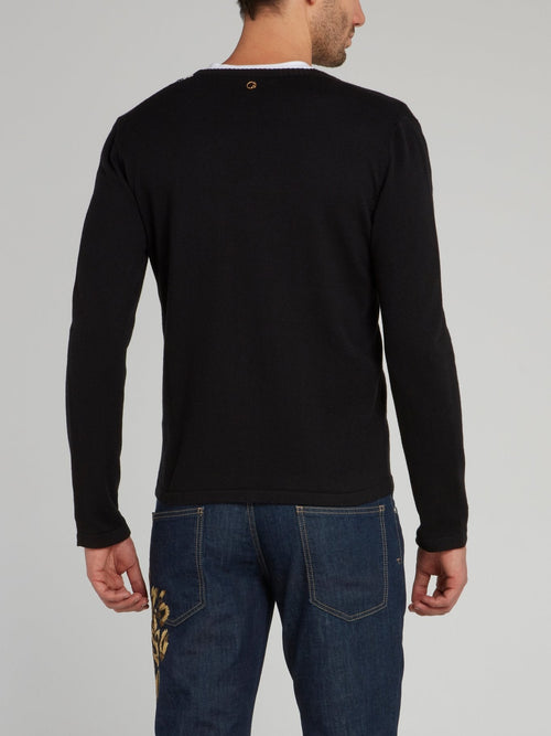 Black Snake Stripe Pullover