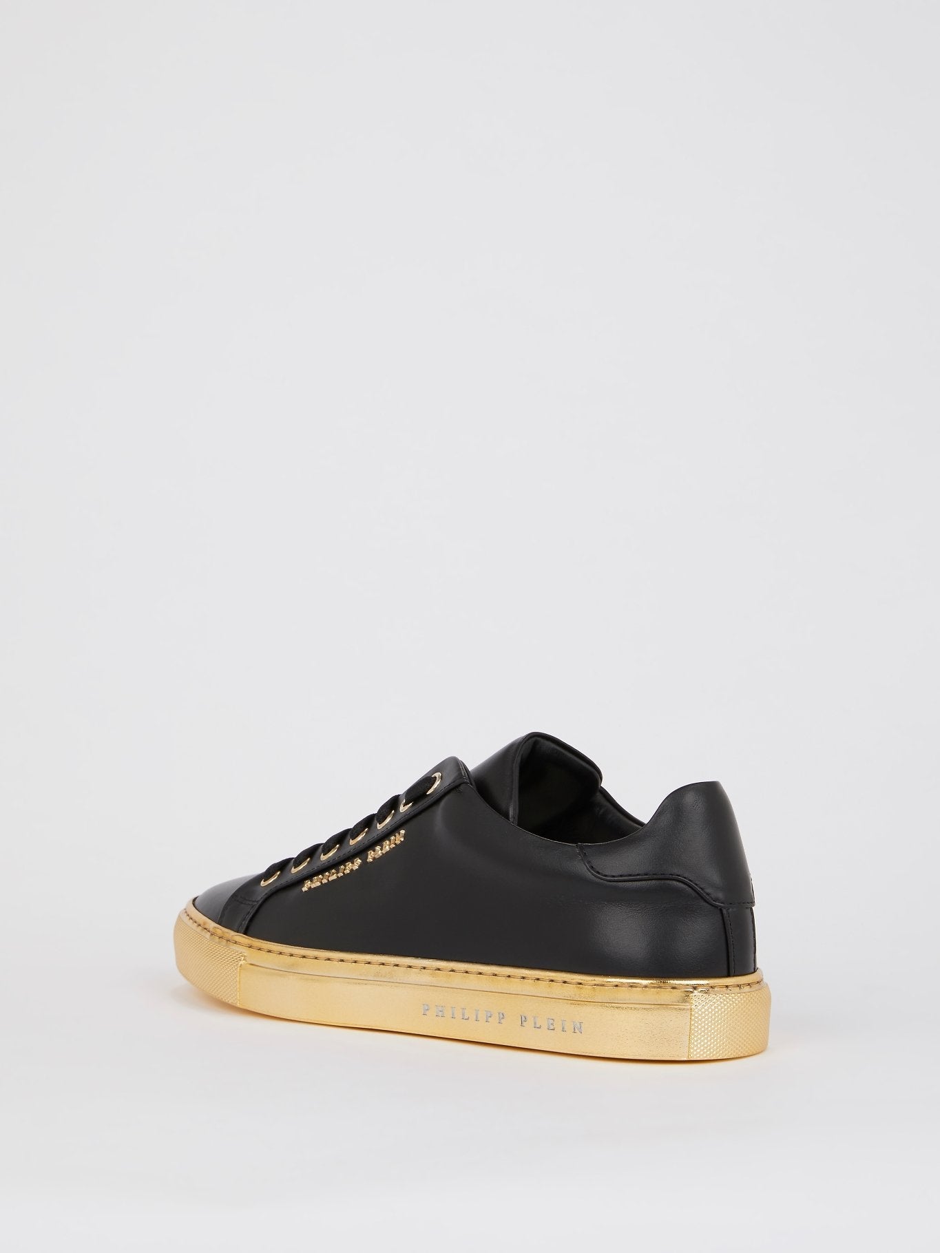 Black and Gold Low Top Sneakers