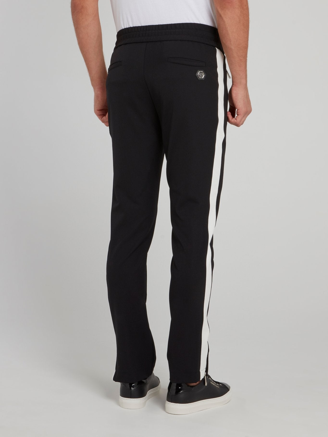 Black Side Stripe Drawstring Track Pants