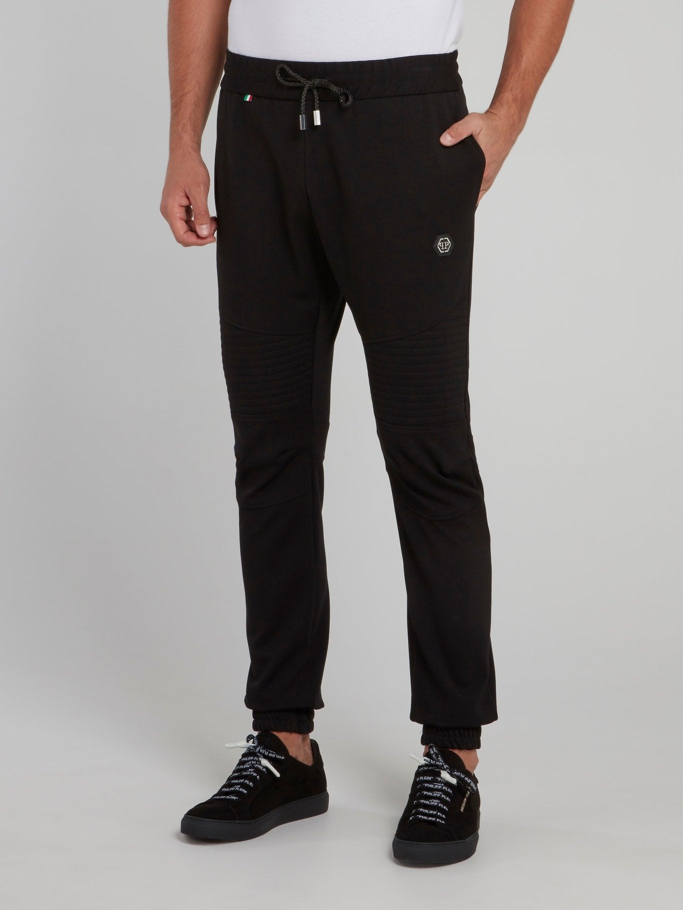 Black Drawstring Logo Track Pants