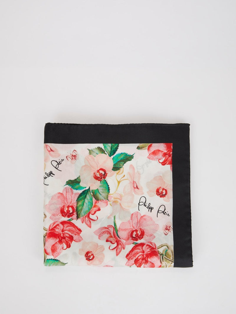 Floral Print Silk Scarf