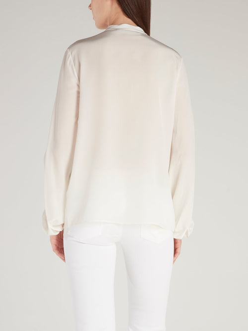 White Cascade Blouse