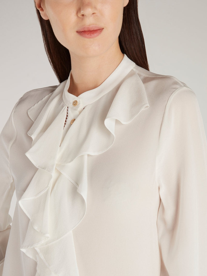 White Cascade Blouse