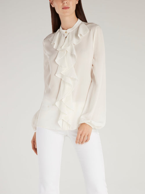 White Cascade Blouse