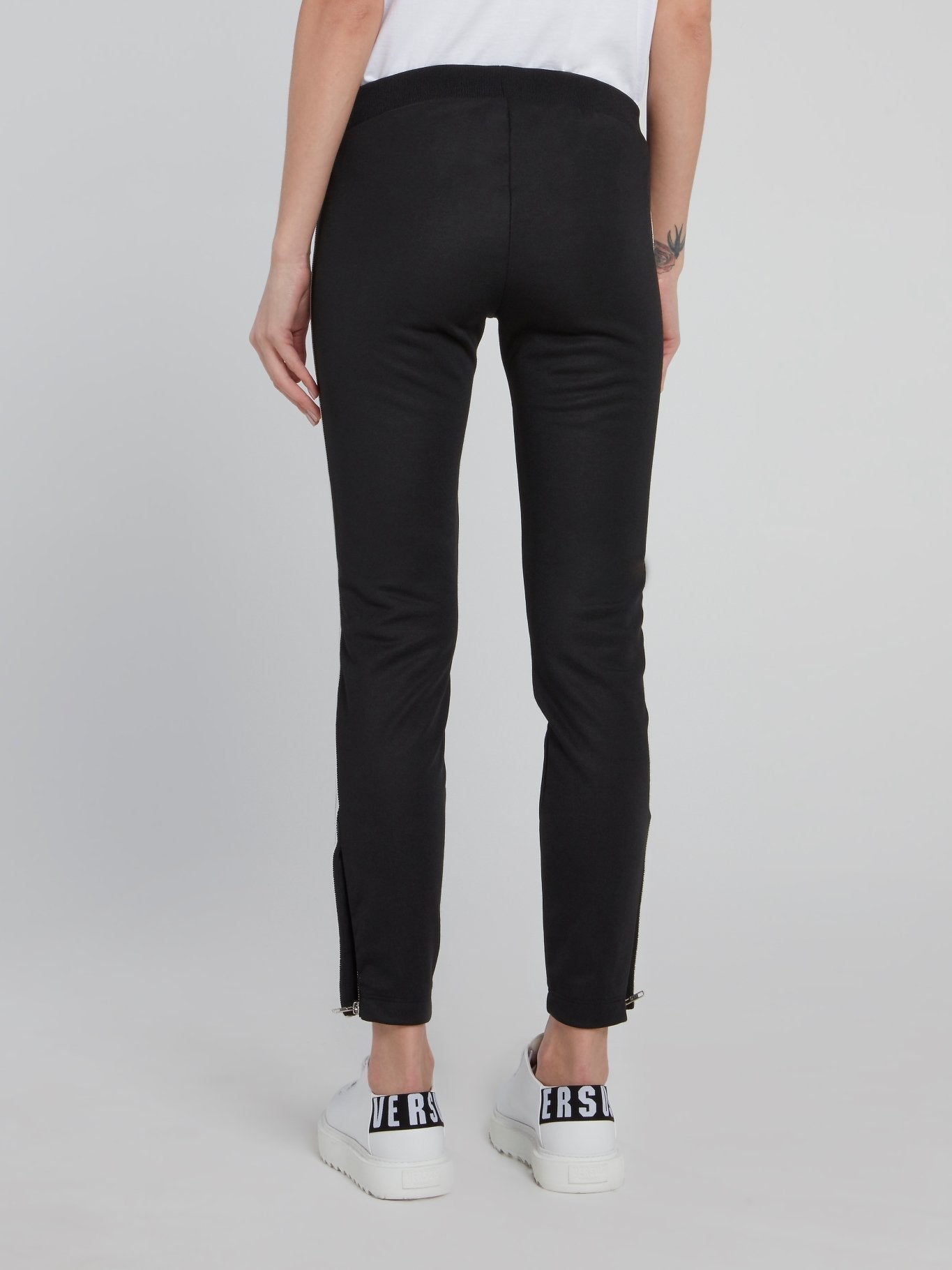 Black Side Logo Waistband Cropped Pants