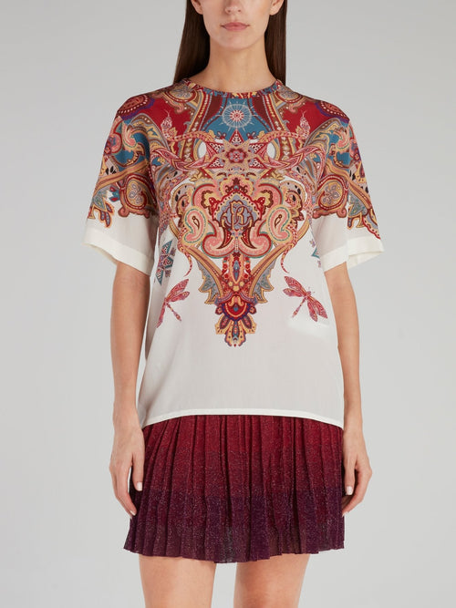 Baroque Print Half Sleeve Shirt