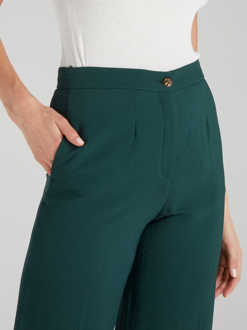 Green Flared Culottes