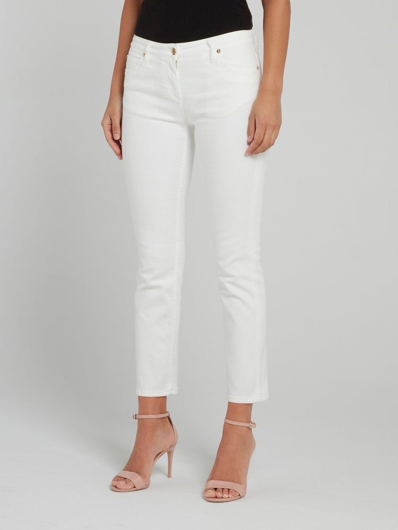 White Cropped Skinny Pants