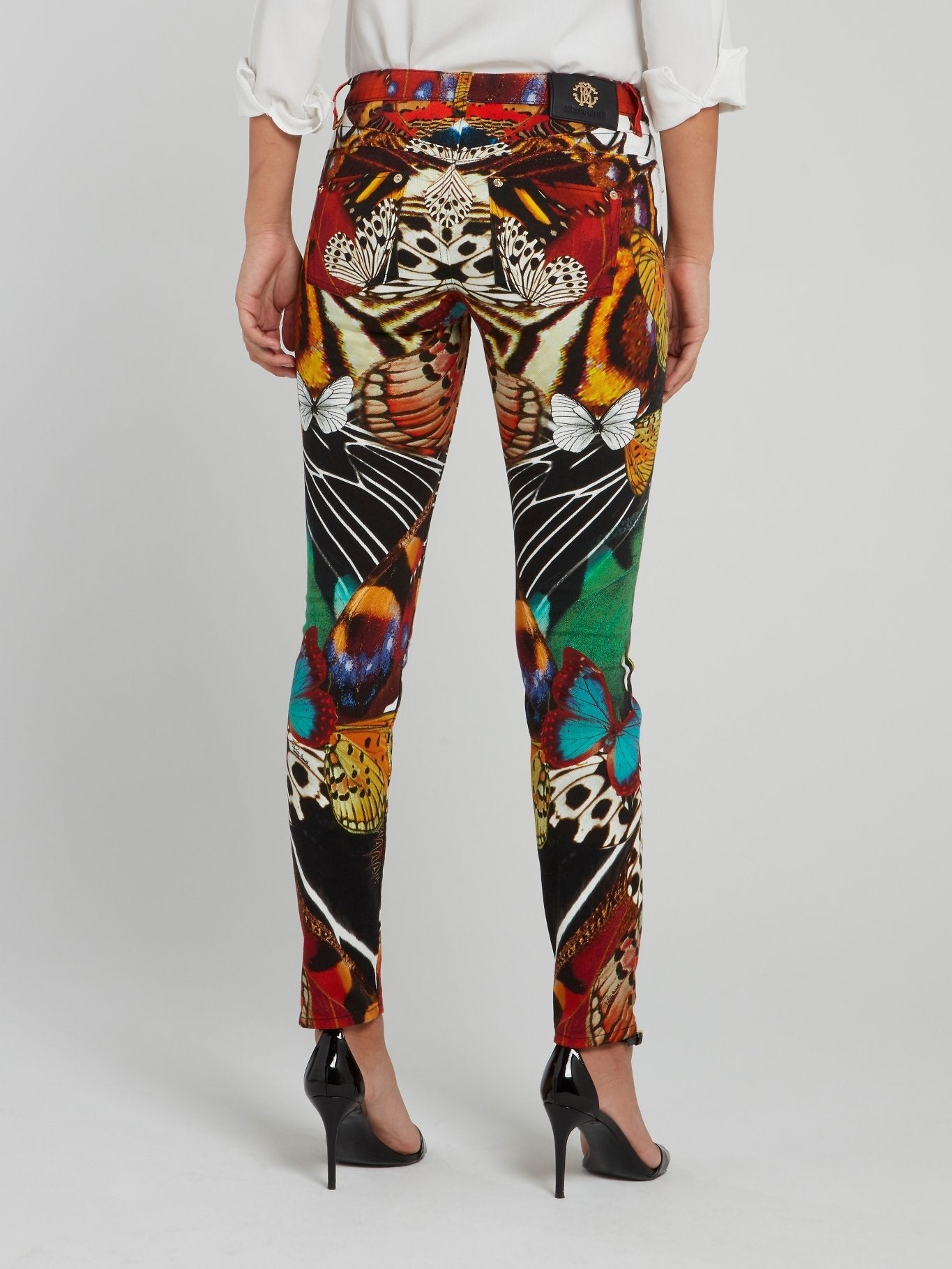 Butterfly Print Skinny Pants