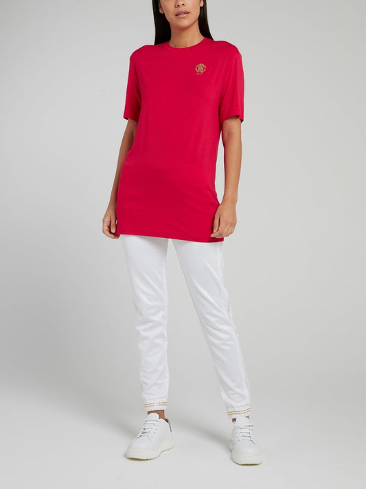 Red Half Sleeve Crewneck T-Shirt