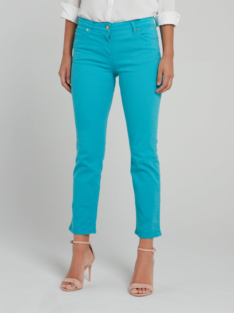 Blue Cropped Skinny Pants