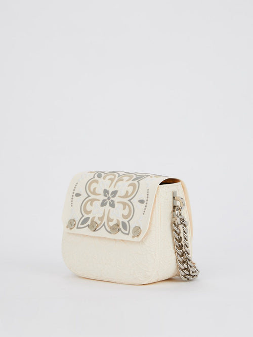 Beige Mini Dafne Azulejos Shoulder Bag