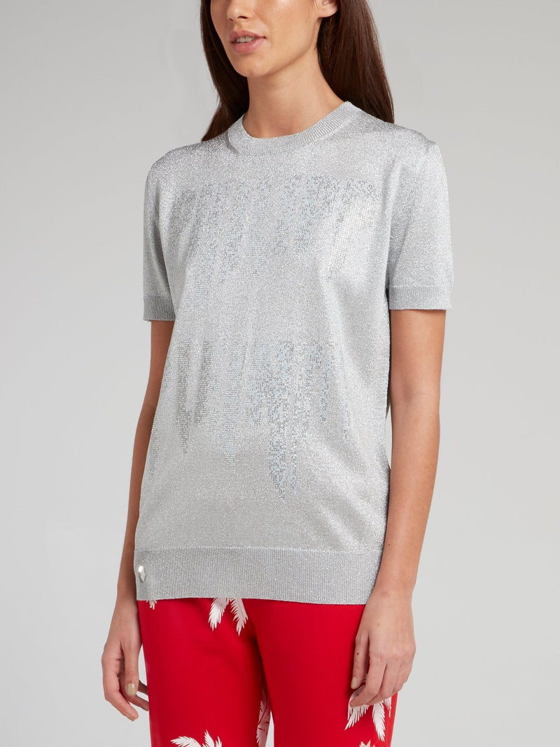 Metallic Logo Knitted Top