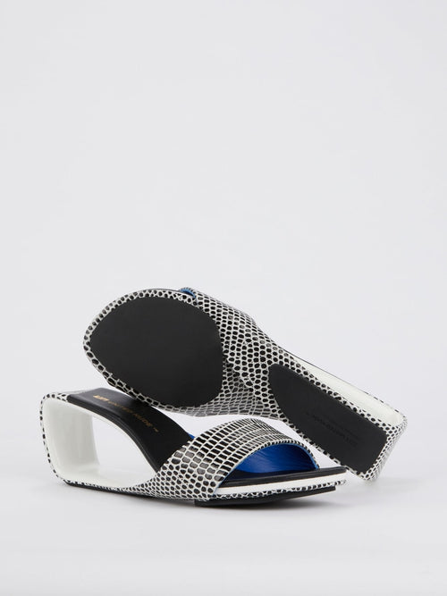 Mobius Mid Lizard Embossed Leather Sandals