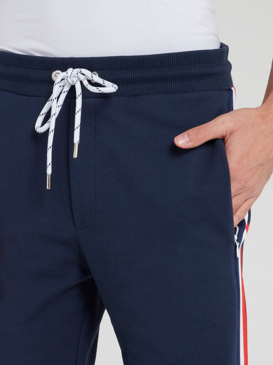 Navy Side Stripe Fleece Pants