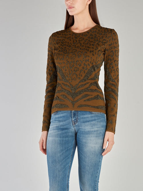 Glittered Animal Effect Pullover