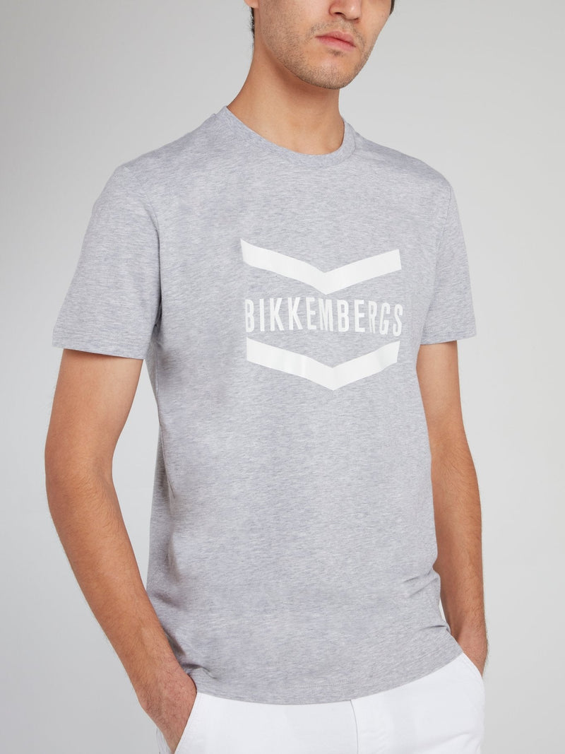 Grey Straight Fit Logo T-Shirt