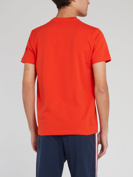 Orange Logo Round Neck T-Shirt