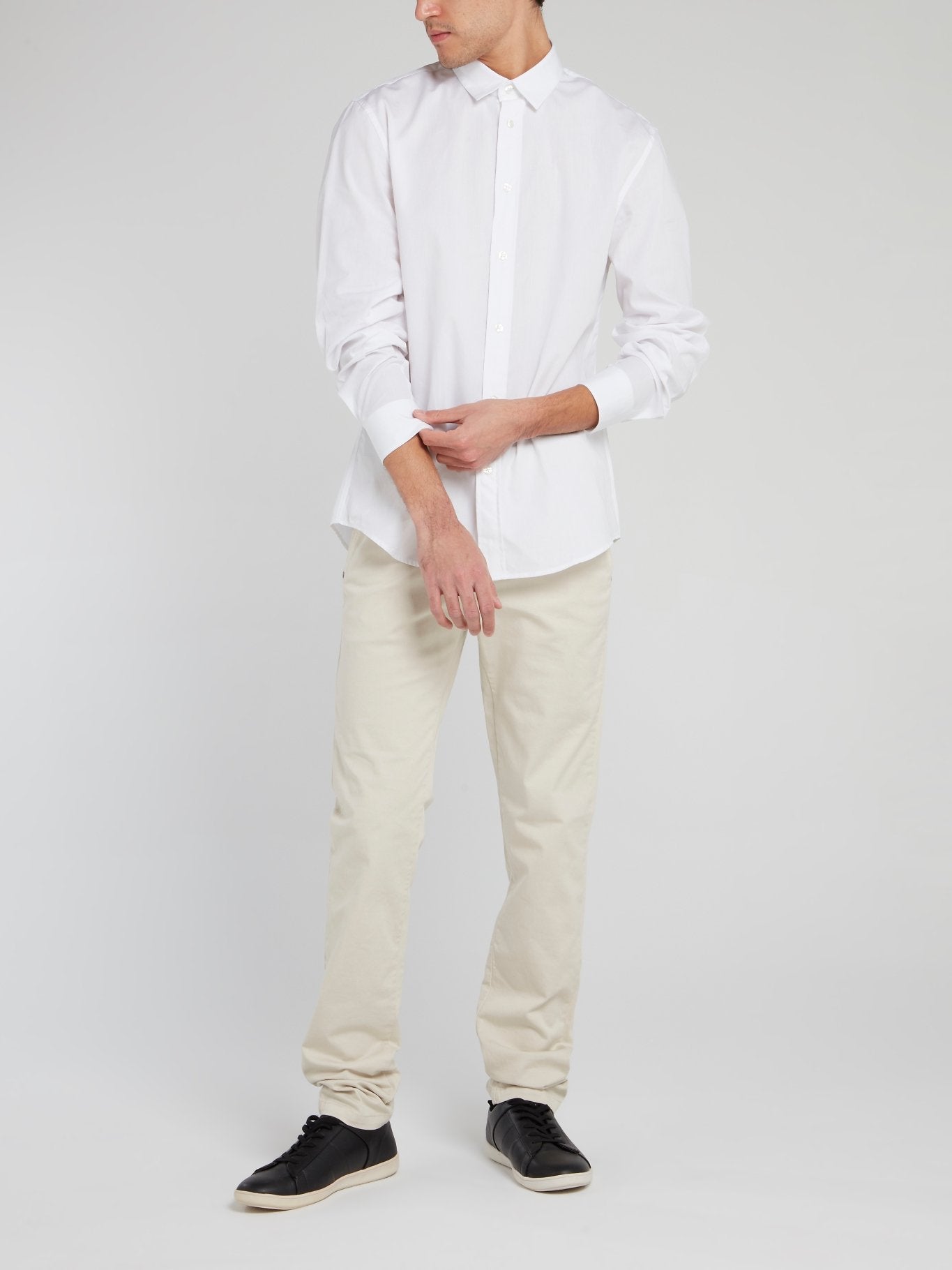 Beige Straight Cut Trousers