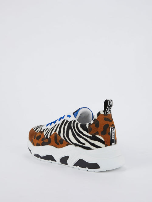 Animalier Print Pony Hair Sneakers