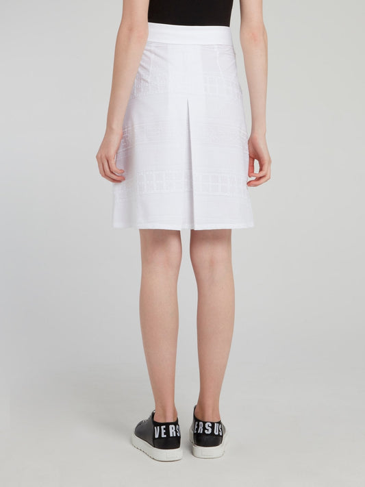 White Front Pocket Detail Mini Skirt