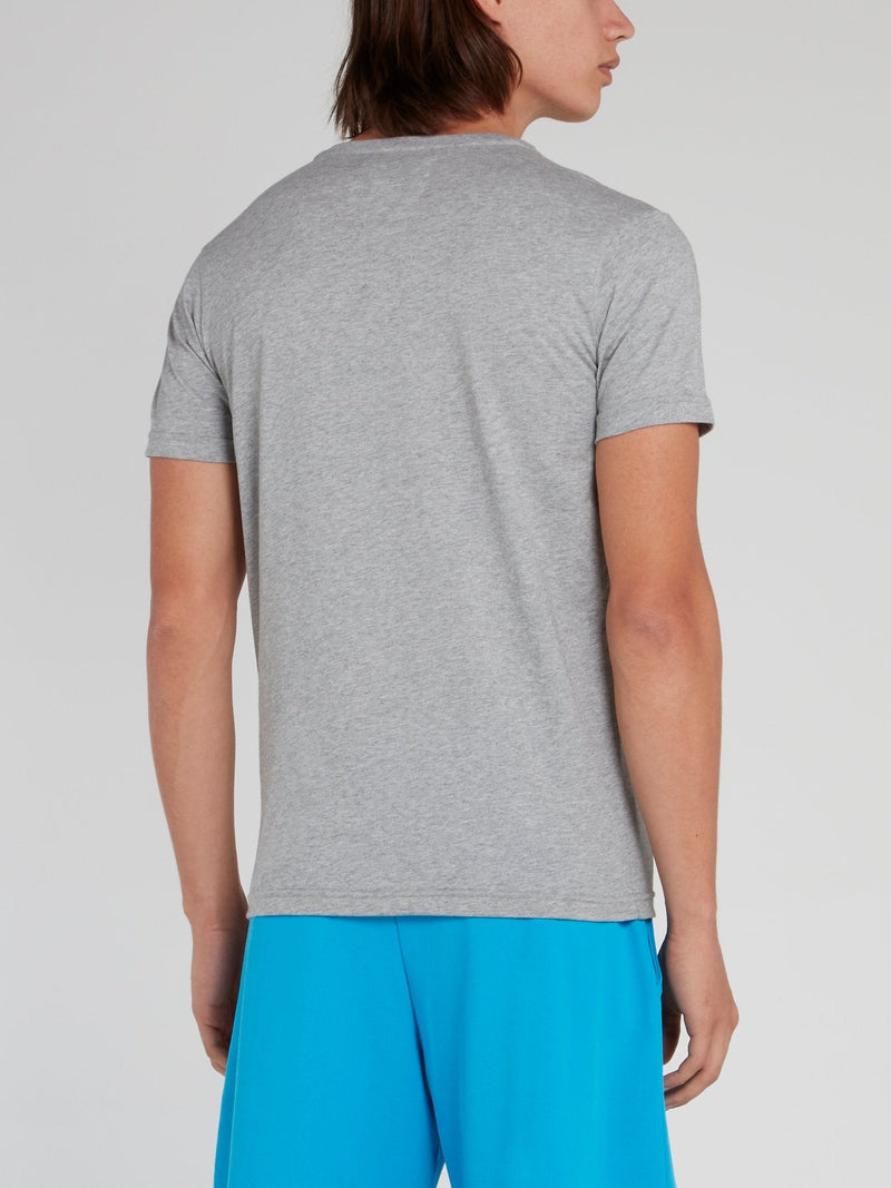 Grey Classic Logo Cotton T-Shirt