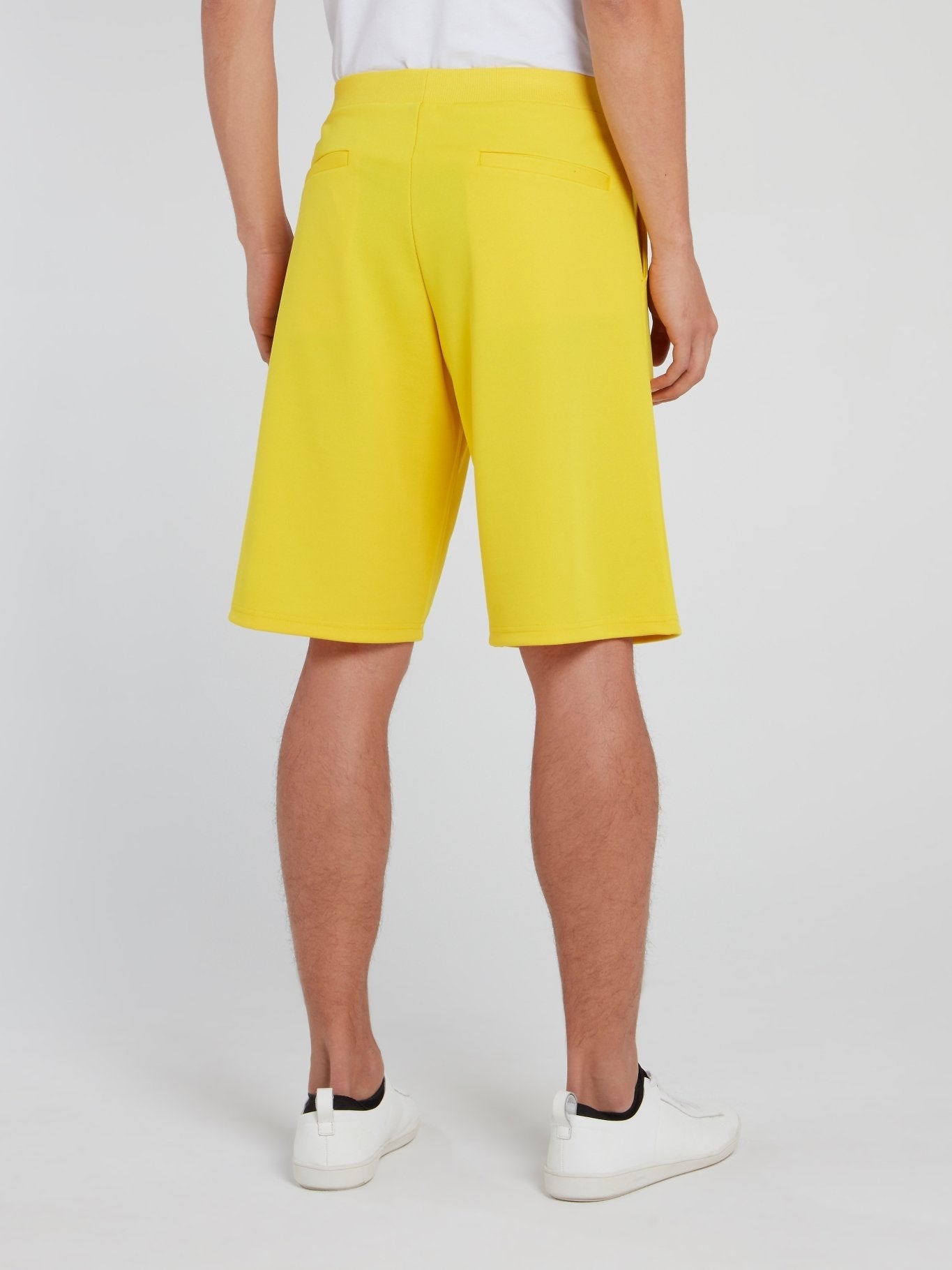 Yellow Logo Stripe Drawstring Shorts