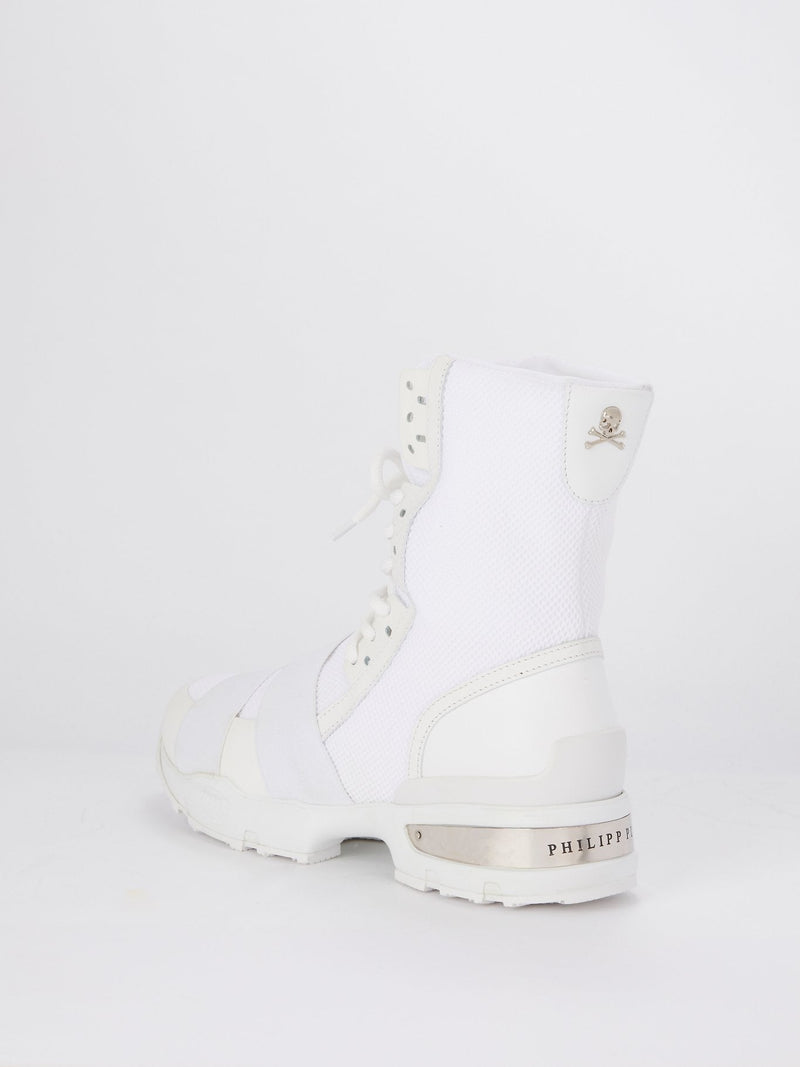 White Mesh Sneaker Boots