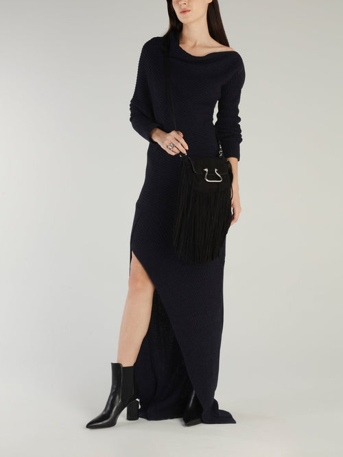 Navy Pullover Knit Maxi Dress