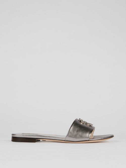 Metallic Studded Monogram Leather Sandals