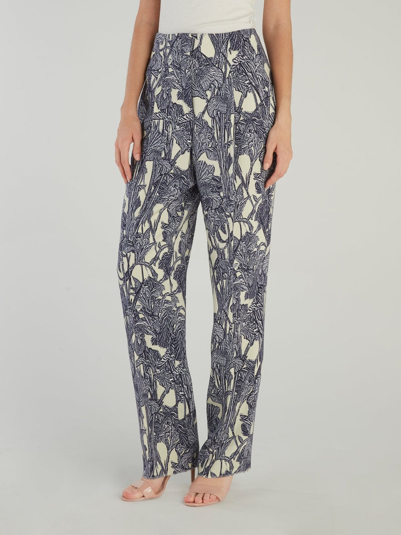 Floral Print Wide Leg Pants