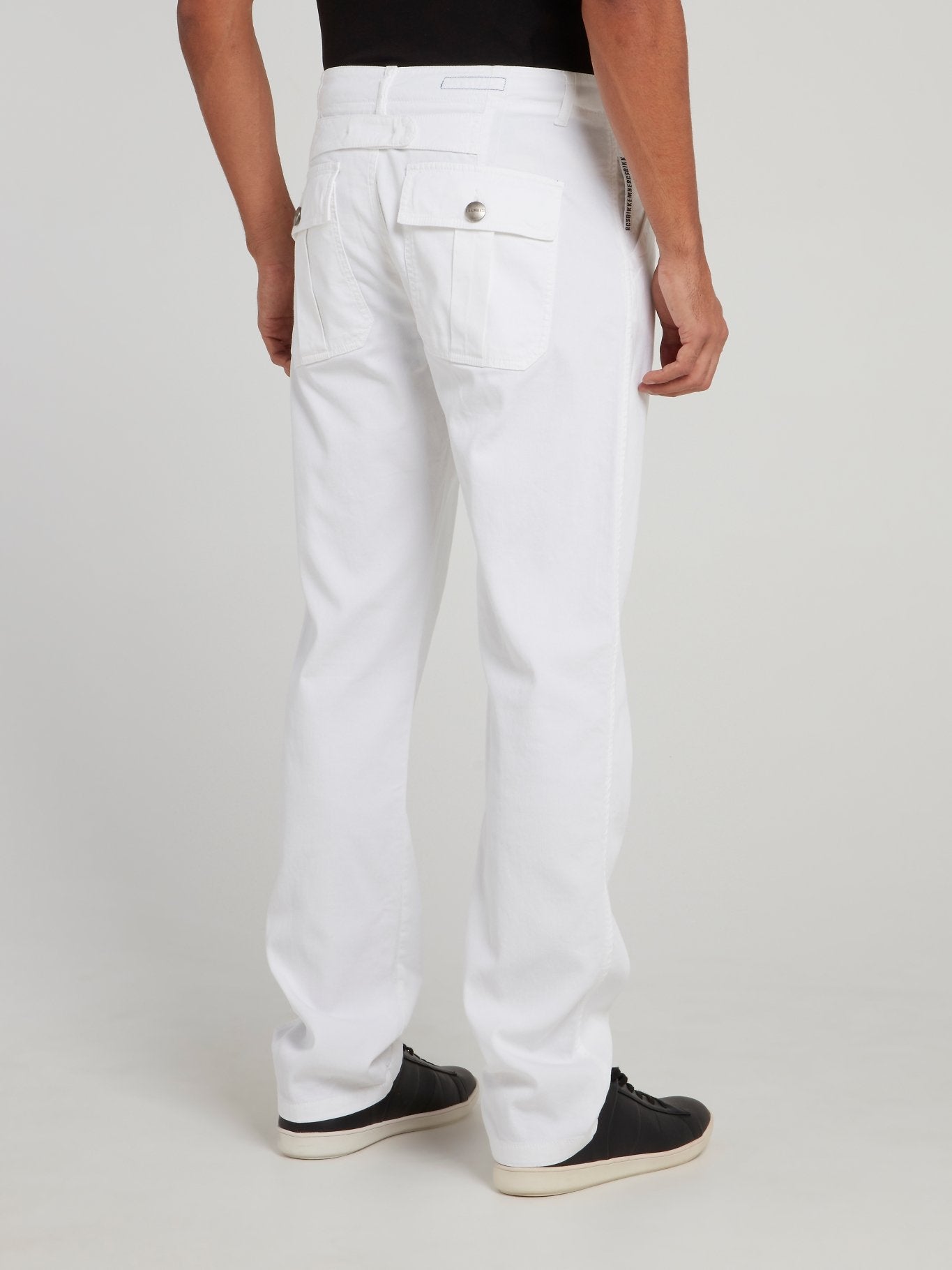 White Straight Cut Pants