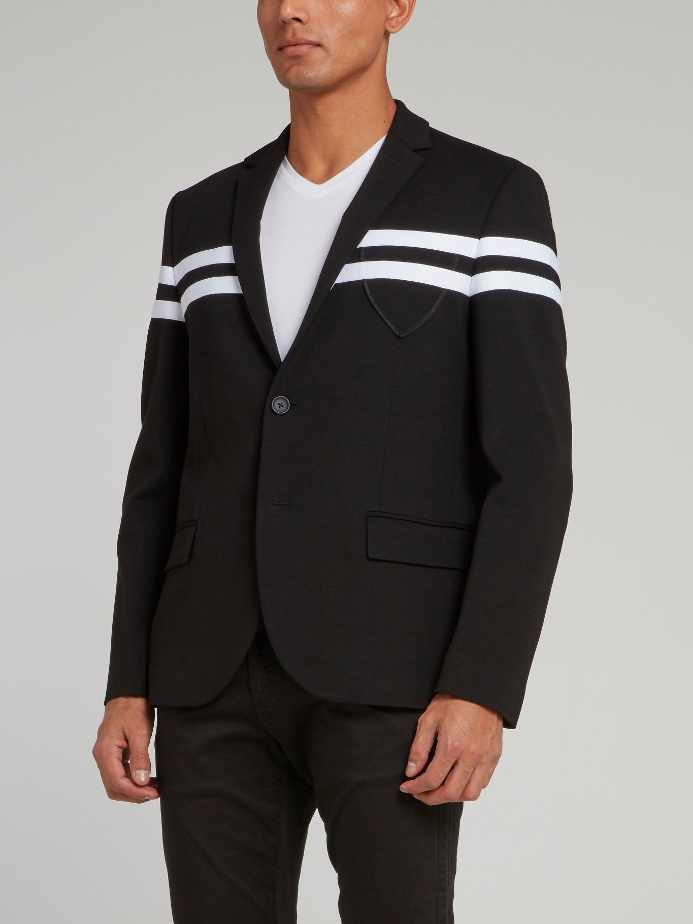 Black Stripe Panel Blazer