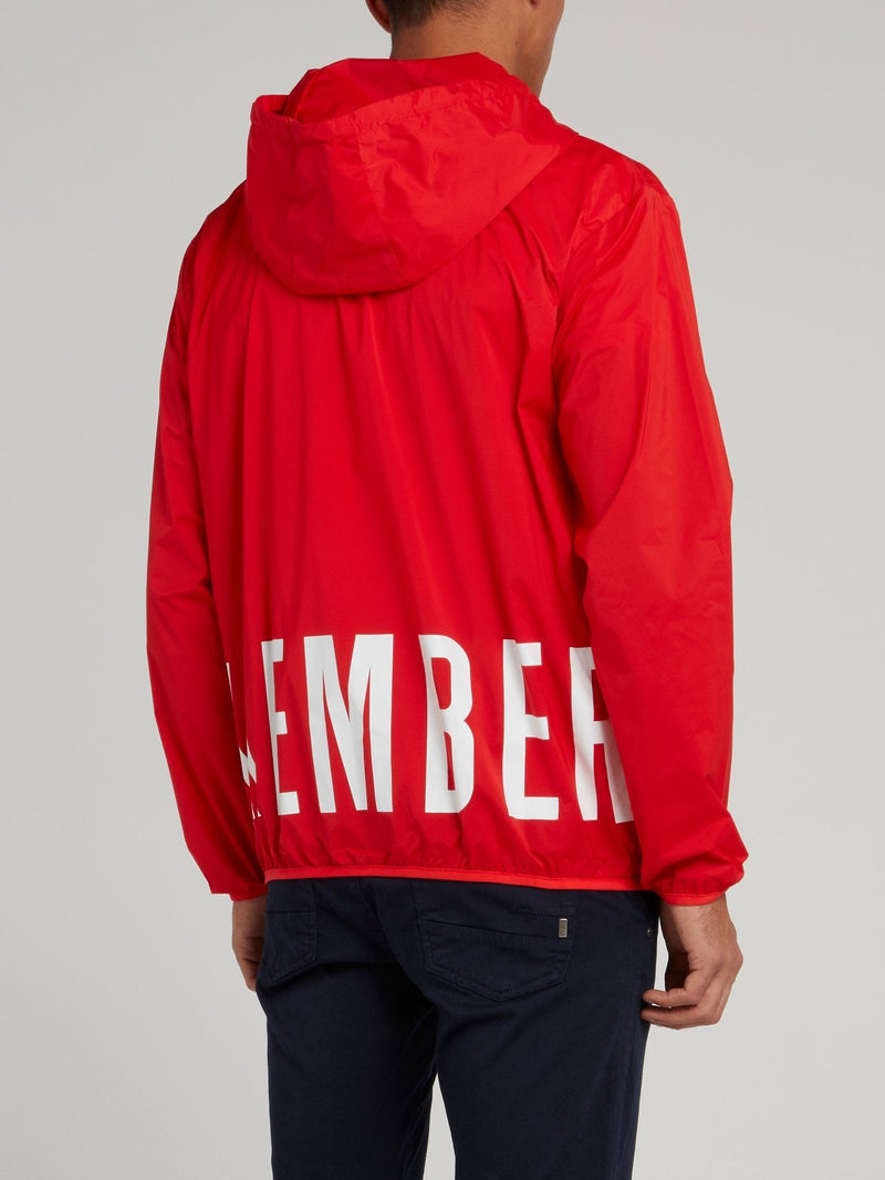 Red Hooded Logo Jacket