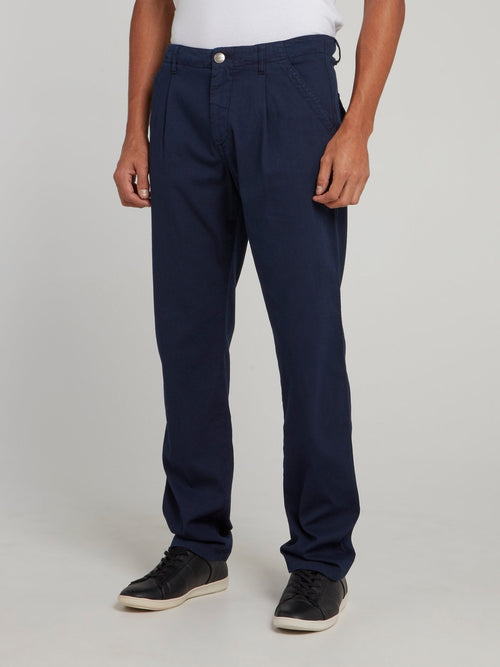 Navy Straight Cut Pants