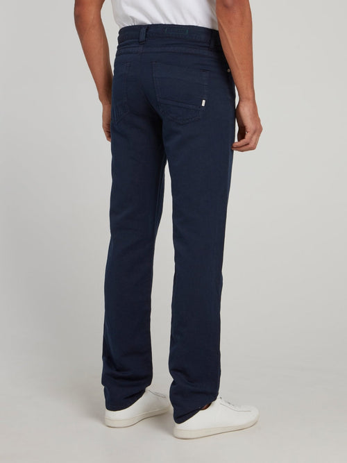 Navy Straight Leg Trousers