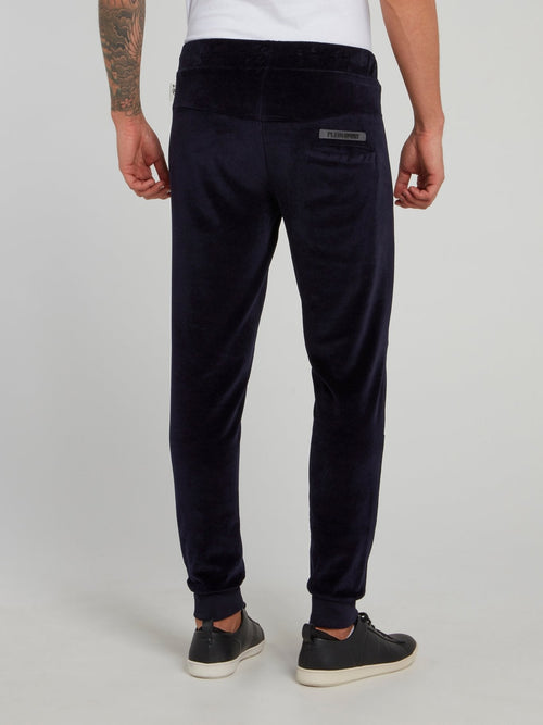 Navy Velvet Jogging Trousers