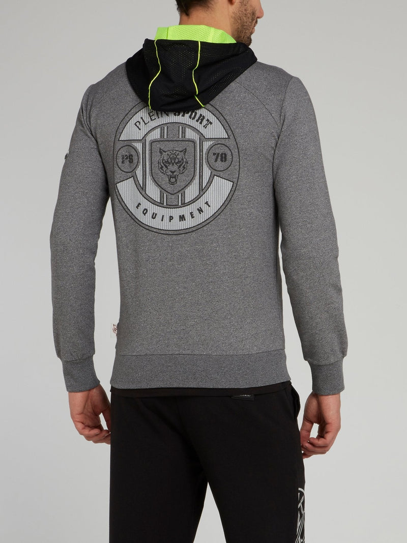 Nadal Grey Contrast Hoodie Sweat Jacket