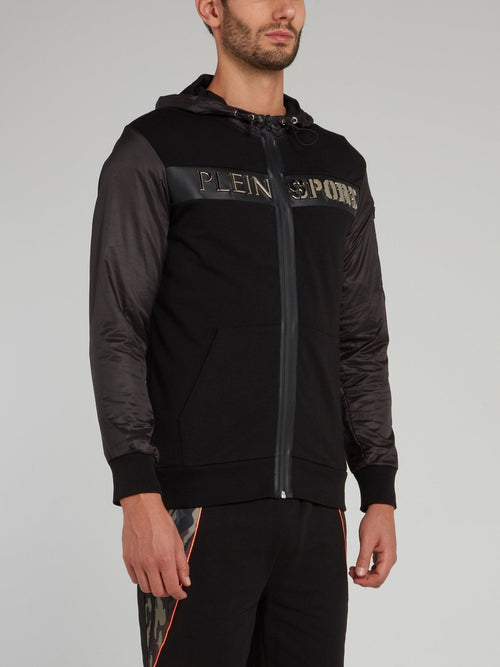 Kevin Embellished Logo Hoodie Sweat Jacket