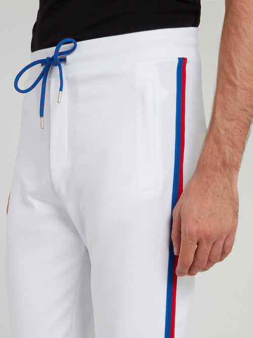 White Side Stripe Fleece Pants