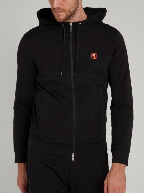 Black Sport Icon Hooded Jacket