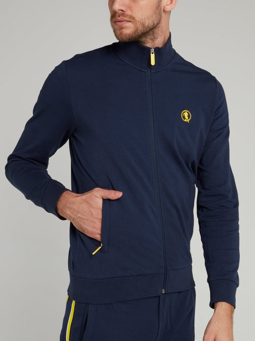 Navy Sport Icon High Neck Jacket