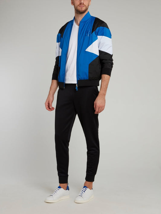 Blue Colour Block Jacket